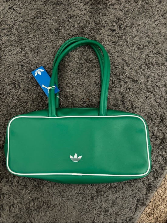 adidas Handbags - adidas Green Shoulder Bag with White Piping